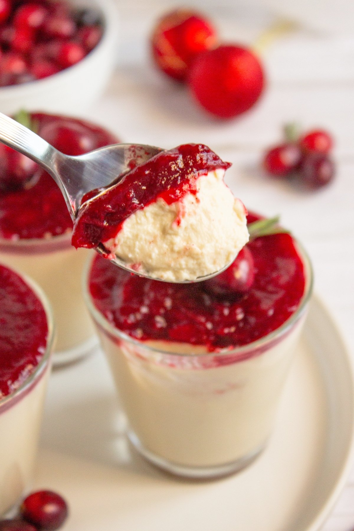 Best Panna Cotta with Cranberry Compote