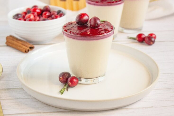 Panna Cotta with Cranberry Compote