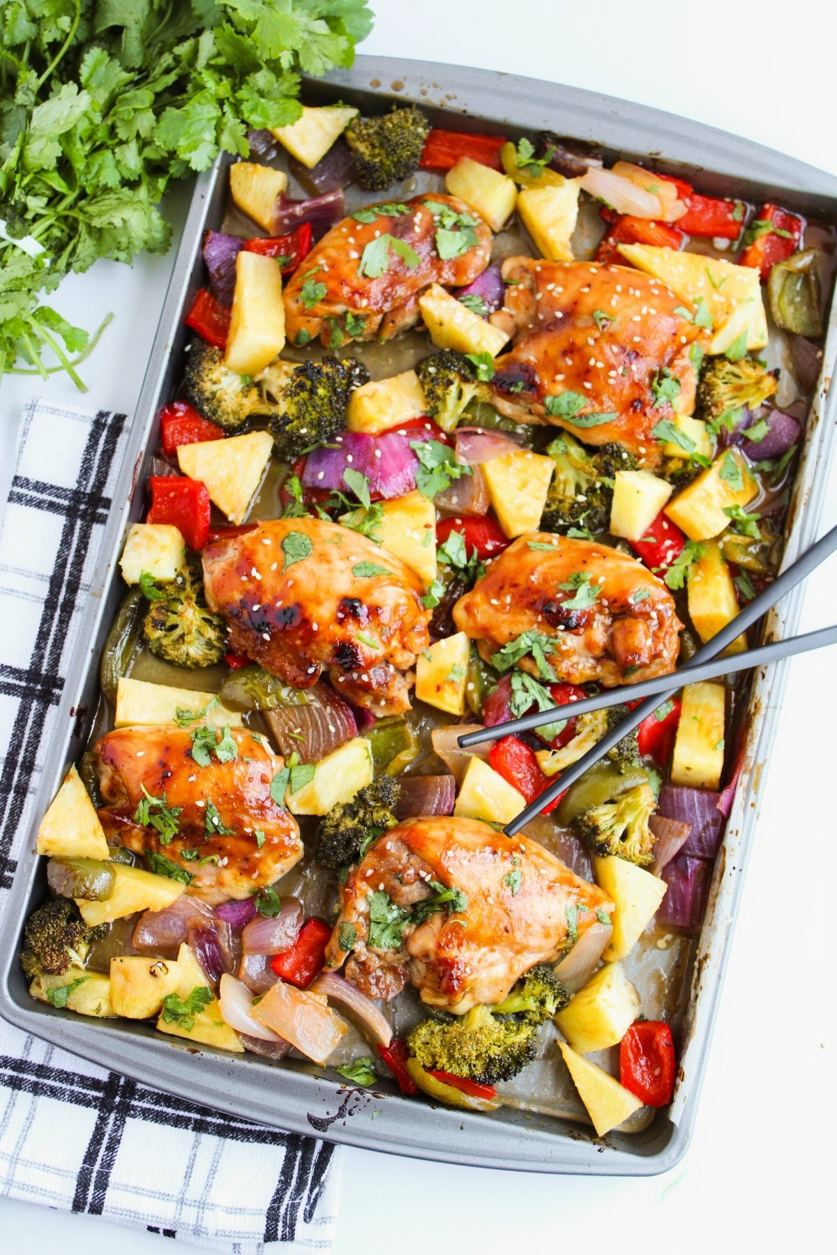 Sheet Pan Hawaiian Chicken Thighs